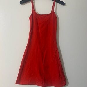 H&M Red A-Line Cotton Dress